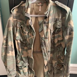 Free People army camo jacket size medium